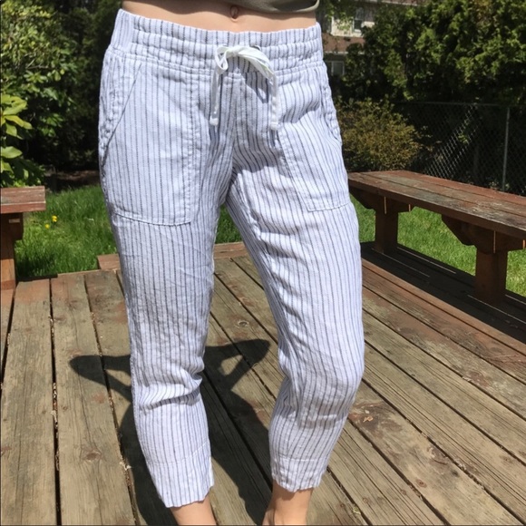 athleta striped linen pants